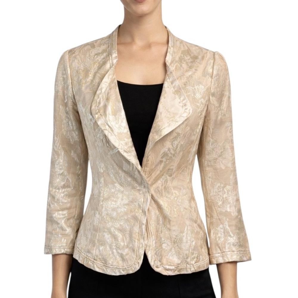 Y and Kei Boho Chic Meets Glam Gold Metallic Jacket